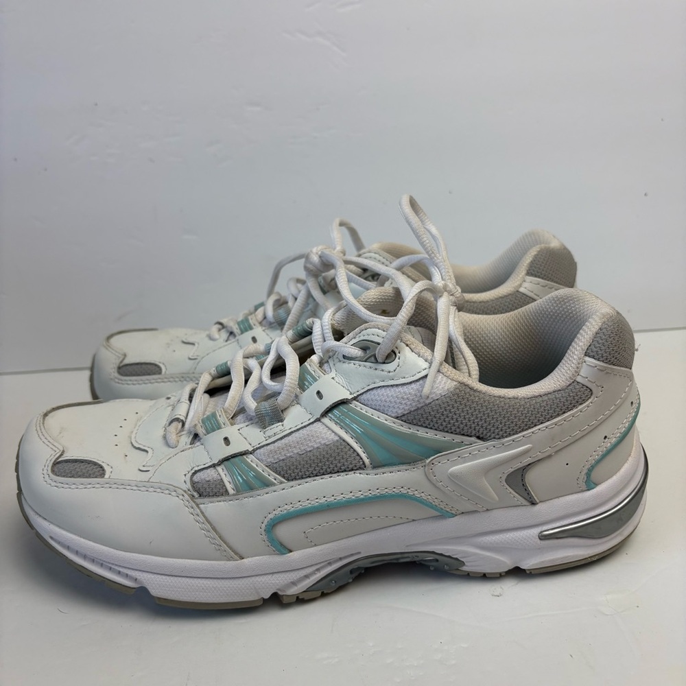Vionic Walker White Gray Teal Athletic Sneakers Womens size 9